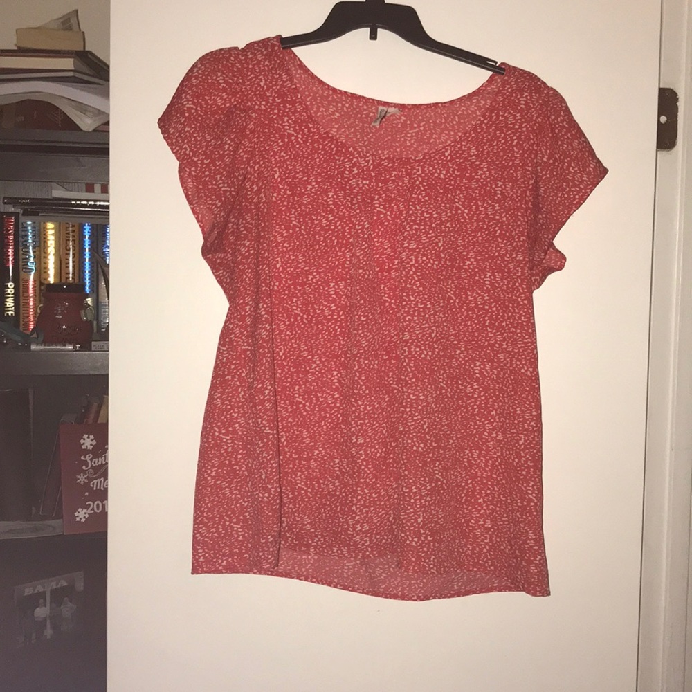 Red and cream spotted top